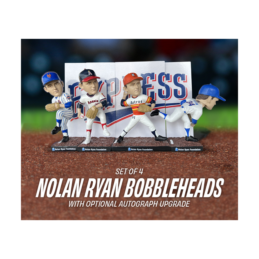 Set of 4 Nolan Ryan Bobbleheads